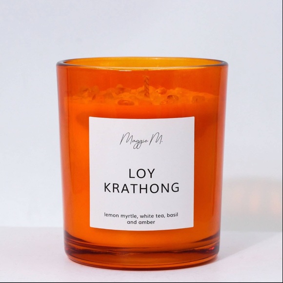 Maggie M Other - Maggie M Loy Krathong Festival of Light candle with crystal infusion white tea